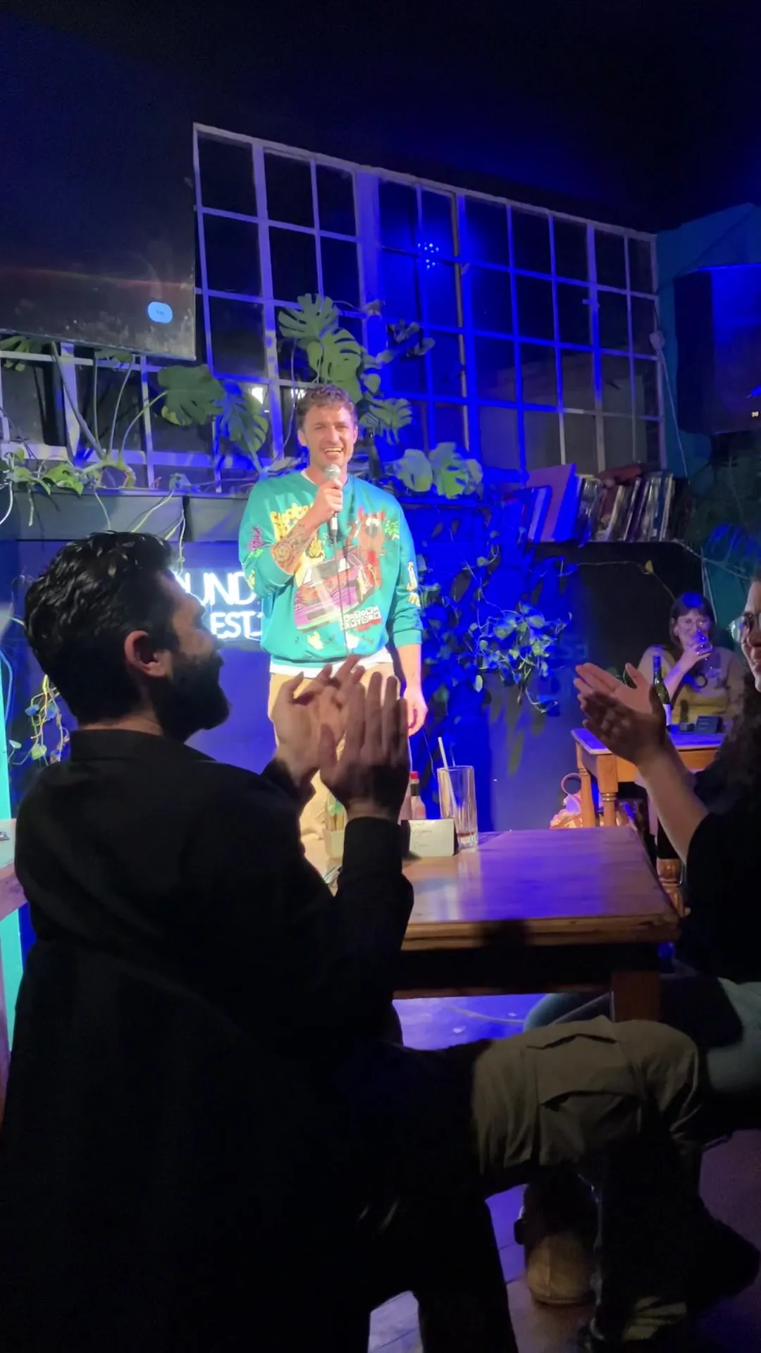 The room at Ground Culture Cafe during the open mic